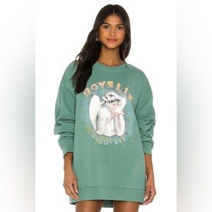 Boys Lie, Good Bye Crewneck Sweatshirt Green Oversized Graphic